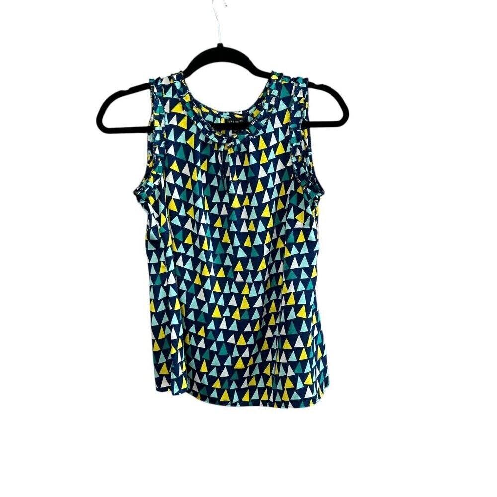 Talbots Colorful Triangles Sleeveless Summer Tank Top Size Small Petite